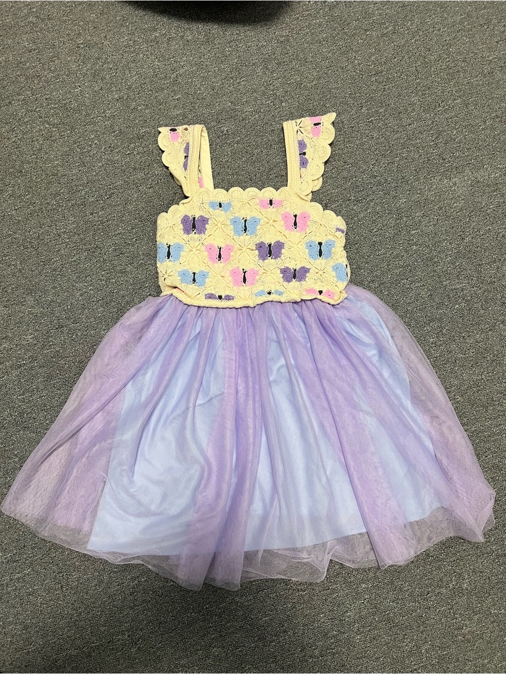 lilt Girl’s Purple Butterfly Crochet Bodice Tulle Dress 10-12T